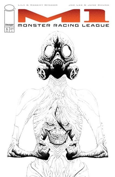 M1 MONSTER RACING LEAGUE #6 CVR B INC 1:25 JAE LEE B&W VAR (Release Date: 11/25/2026)