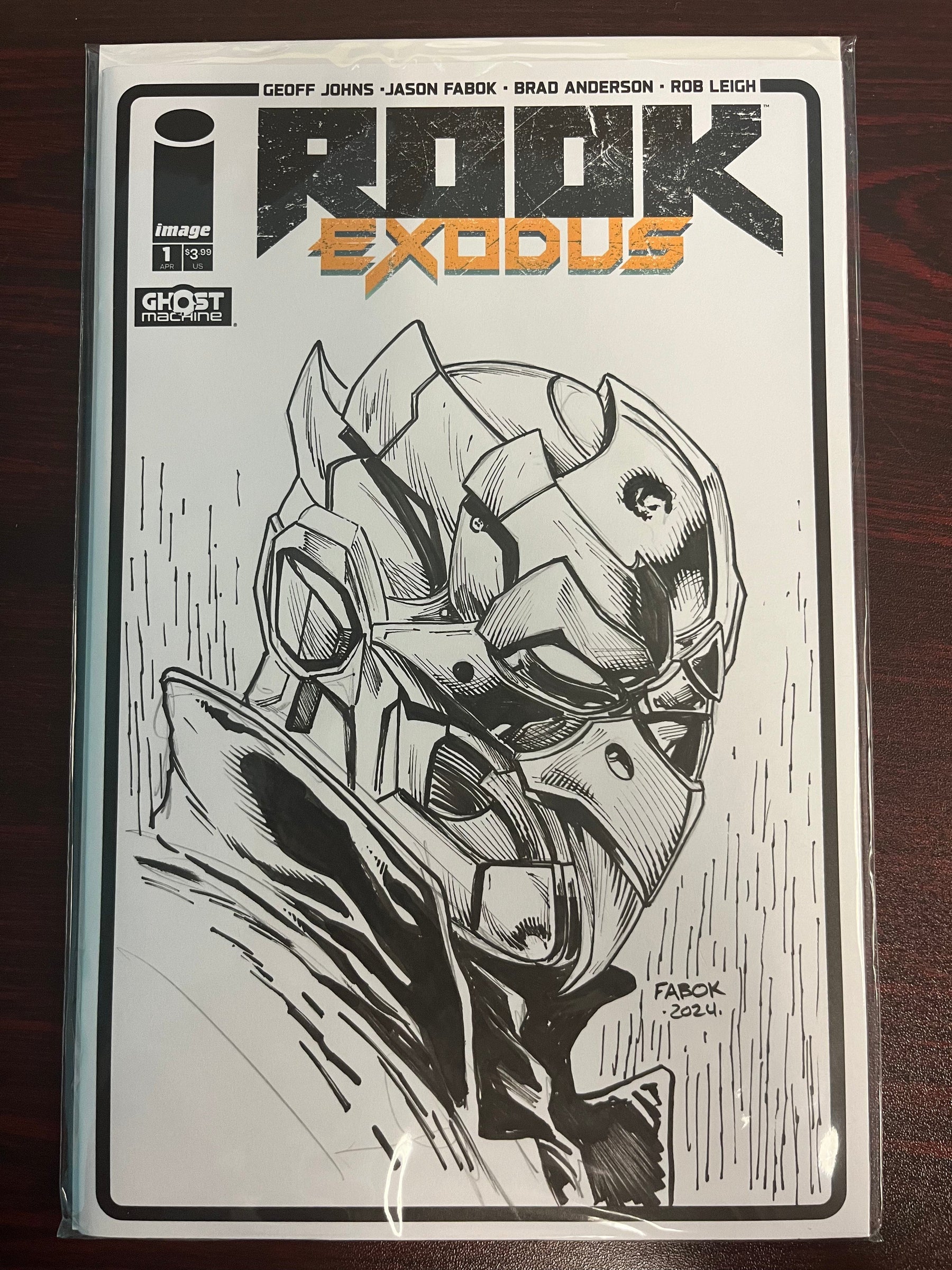 ROOK EXODUS #1 CVR G INC 1:1000 JASON FABOK ORIGINAL ART CONVENTION SKETCH COVER VAR