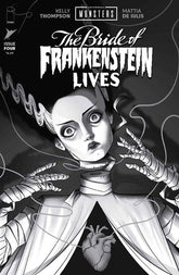 Image Comics Comic Books > Incentives UNIVERSAL MONSTERS THE BRIDE OF FRANKENSTEIN LIVES #4 (OF 4) CVR D INC 1:25 SWEENEY BOO CLASSIC HORROR B&W VAR (Release Date: 01/27/2027) 70985304888600441 1126IM0440