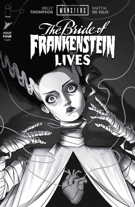 UNIVERSAL MONSTERS THE BRIDE OF FRANKENSTEIN LIVES #4 (OF 4) CVR D INC 1:25 SWEENEY BOO CLASSIC HORROR B&W VAR (Release Date: 01/27/2027)