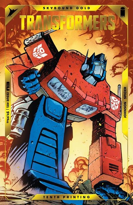 Image Comics Comic Books TRANSFORMERS #1 Tenth Printing Cvr A Daniel Warren Johnson & Mike Spicer Optimus Prime Gold Foil Emboss 70985304218100111 SEP248608