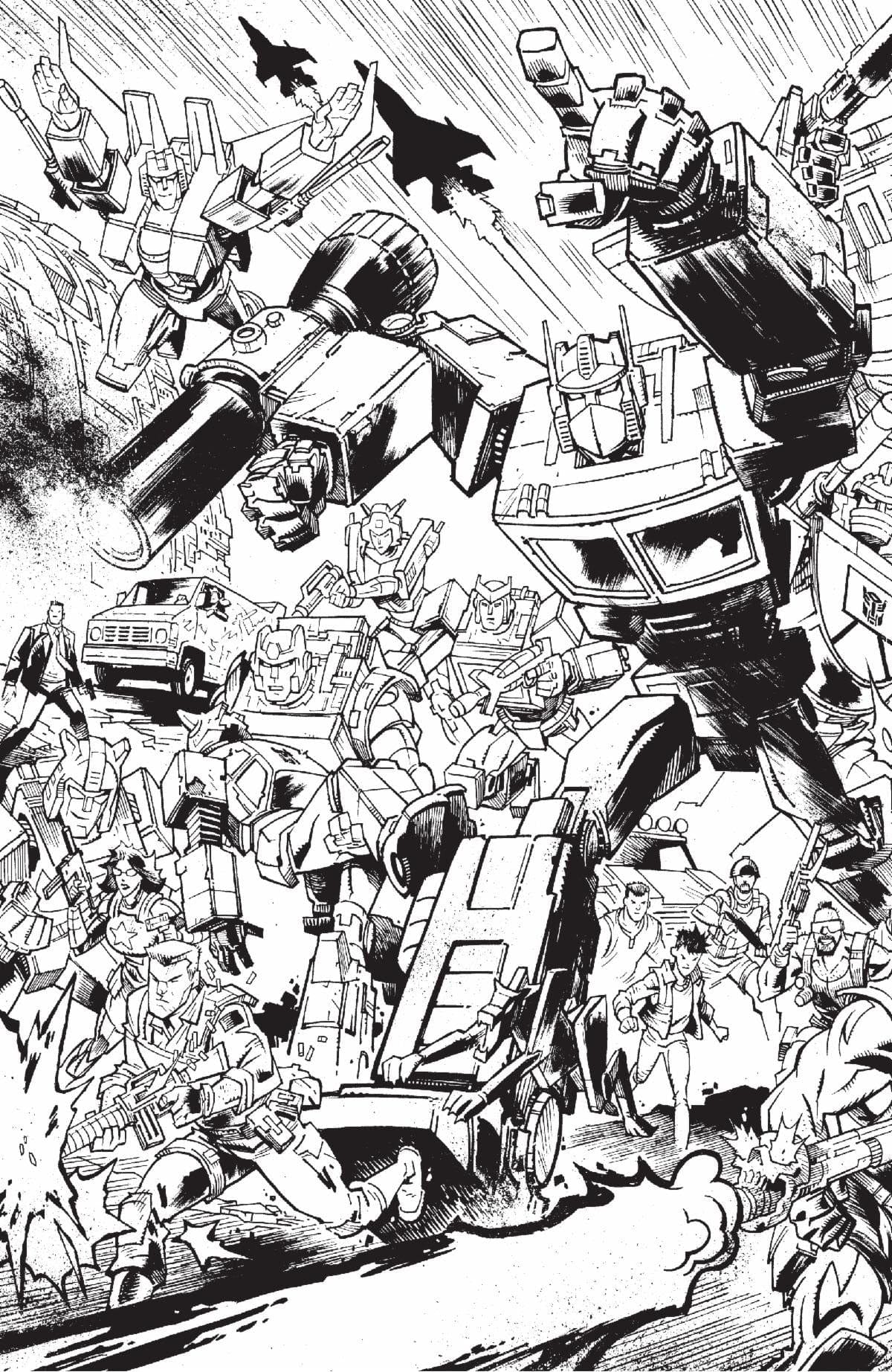 Transformers #9 CVR G B&W Jason Howard Connecting EU Anniversary Var [SIGNED BY DANIEL WARREN JOHNSON]