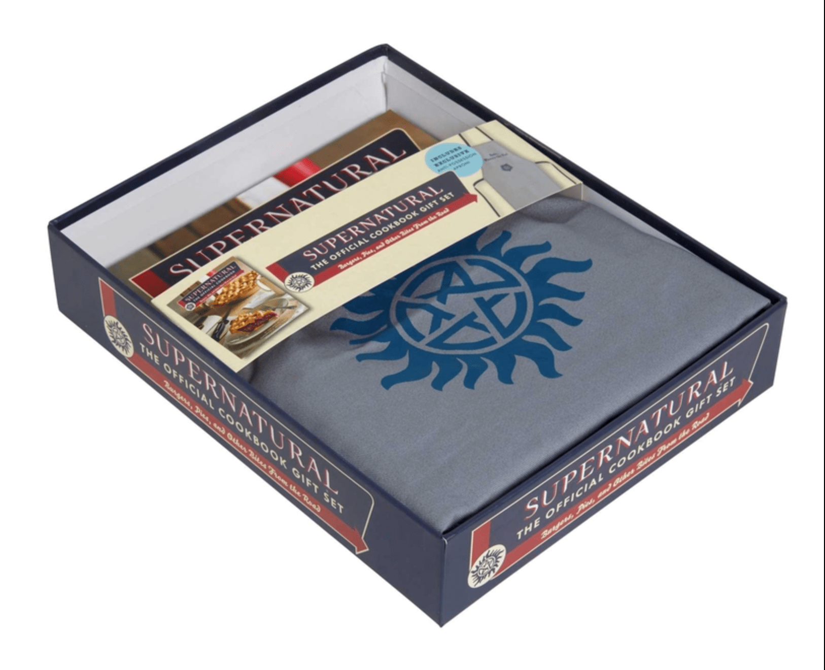 Insight Editions Books > Art & Gifts > Cookbooks Supernatural: The Official Cookbook Gift Set Edition - Burgers, Pies, and Other Bites from the Road [With Apron] 9781647225308 ING-9781647225308