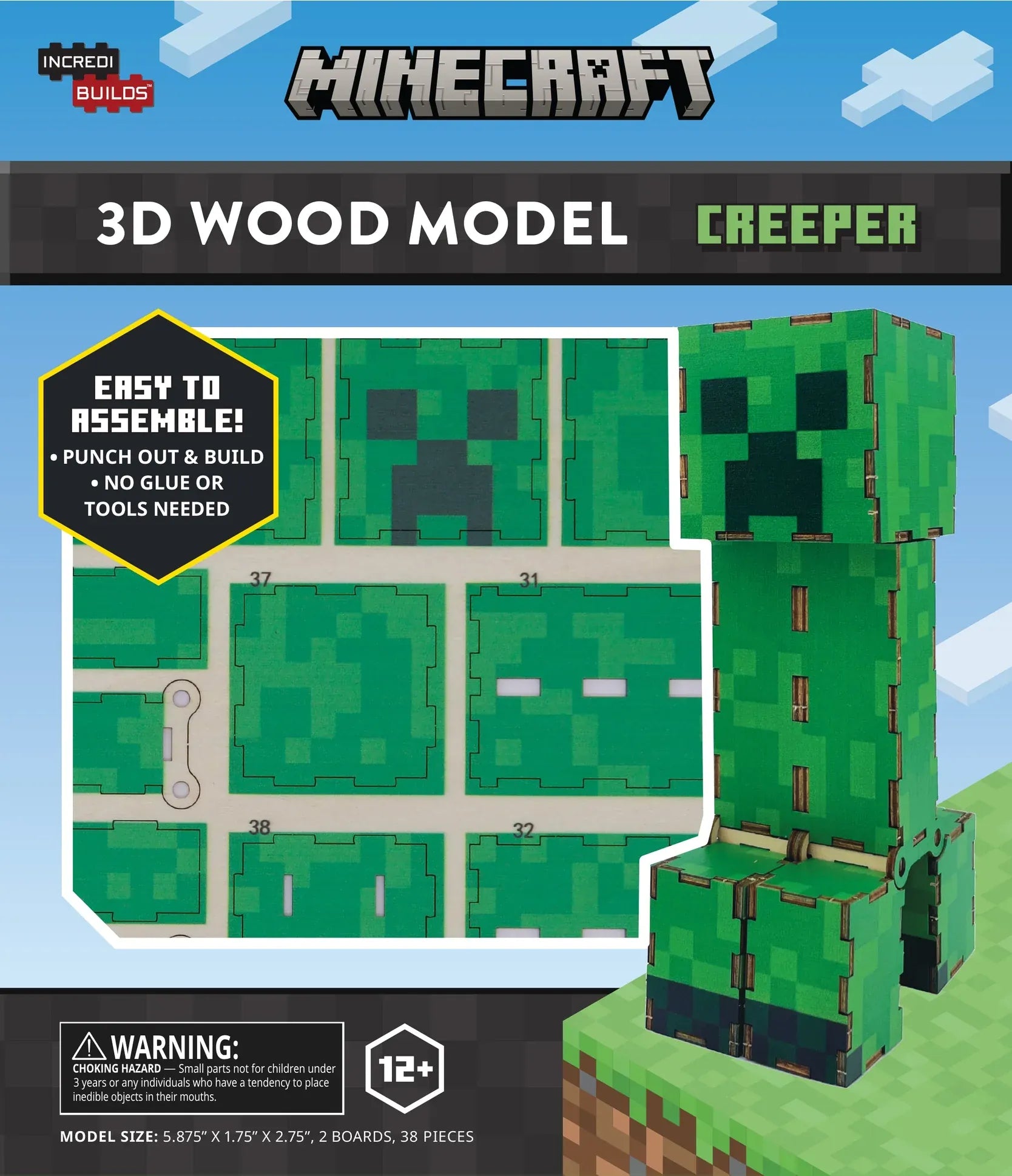 Insight Editions Model Kits > Other Model Kits Incredibuilds: Minecraft - Creeper 3D Wood Model Kit 818598026704 9781682987155
