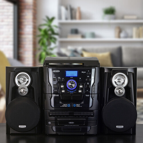 Jensen Music > Audio Equipment Jensen: Bluetooth 3-Speed Turntable/3 CD Changer/Dual Cassette 077283912511 JMC-1250P