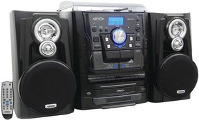Jensen Music > Audio Equipment Jensen: Bluetooth 3-Speed Turntable/3 CD Changer/Dual Cassette 077283912511 JMC-1250P