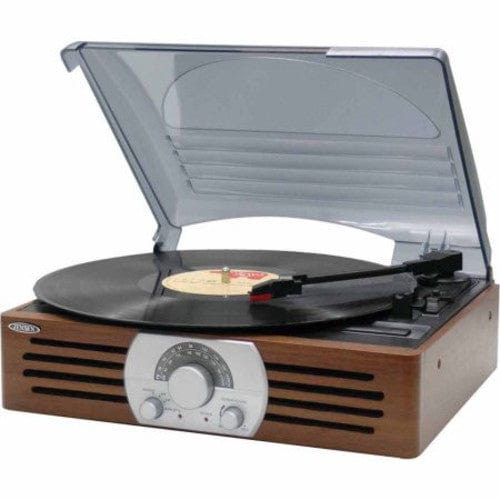 Jensen Music > Audio Equipment Jensen: JTA-222 Turntable with AM/FM Radio - Antique Wood Look 077283912245 JSEN3912245