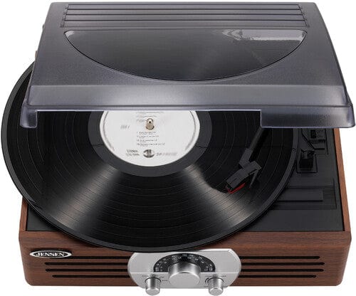 Jensen Music > Audio Equipment Jensen: JTA-222 Turntable with AM/FM Radio - Antique Wood Look 077283912245 JSEN3912245