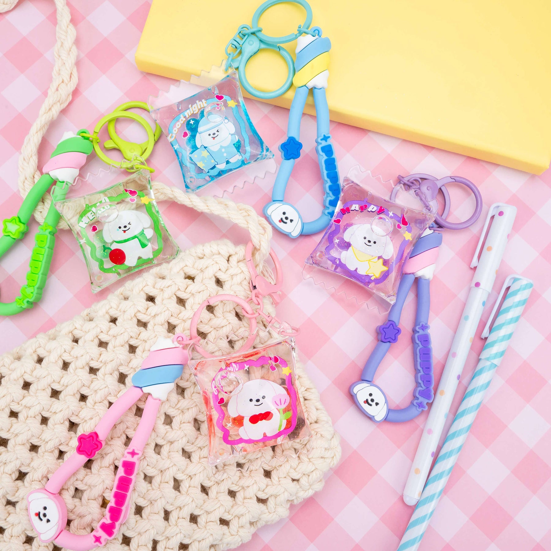 Kawaii Slime Company Miscellaneous > Keychains Puppy Candy Liquid Effect Sensory Keychain Blue 810154373949 PUPCANKEY_1435_BLU