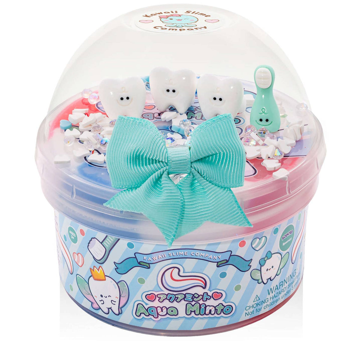 Kawaii Slime Company Toys Aqua Minto 2 Slimes in 1 Signature Dome™ Slime 810154375219 AQUMINSLI_1511