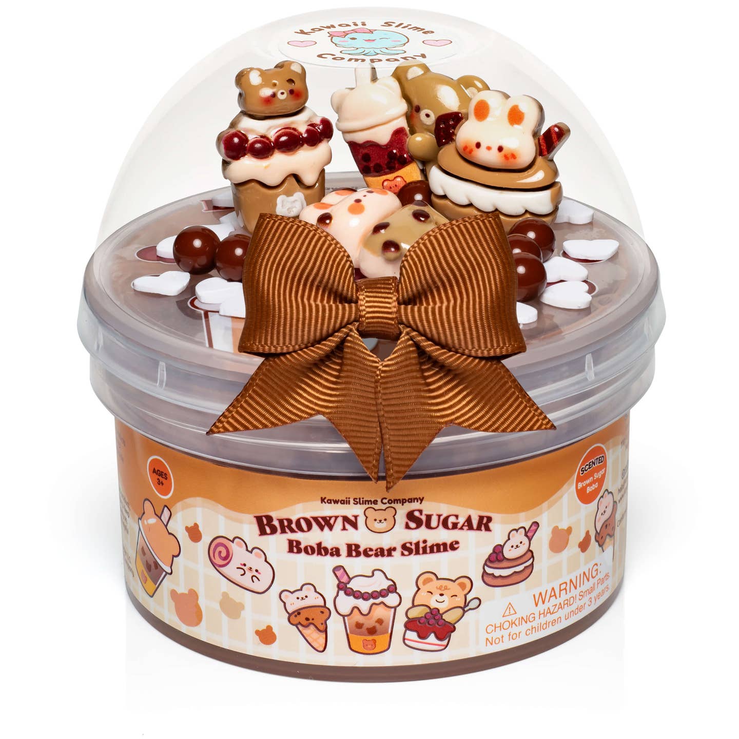 Kawaii Slime Company Toys Brown Sugar Boba Bear Signature Dome™ Slime 810154376629 BRSUBO_2379