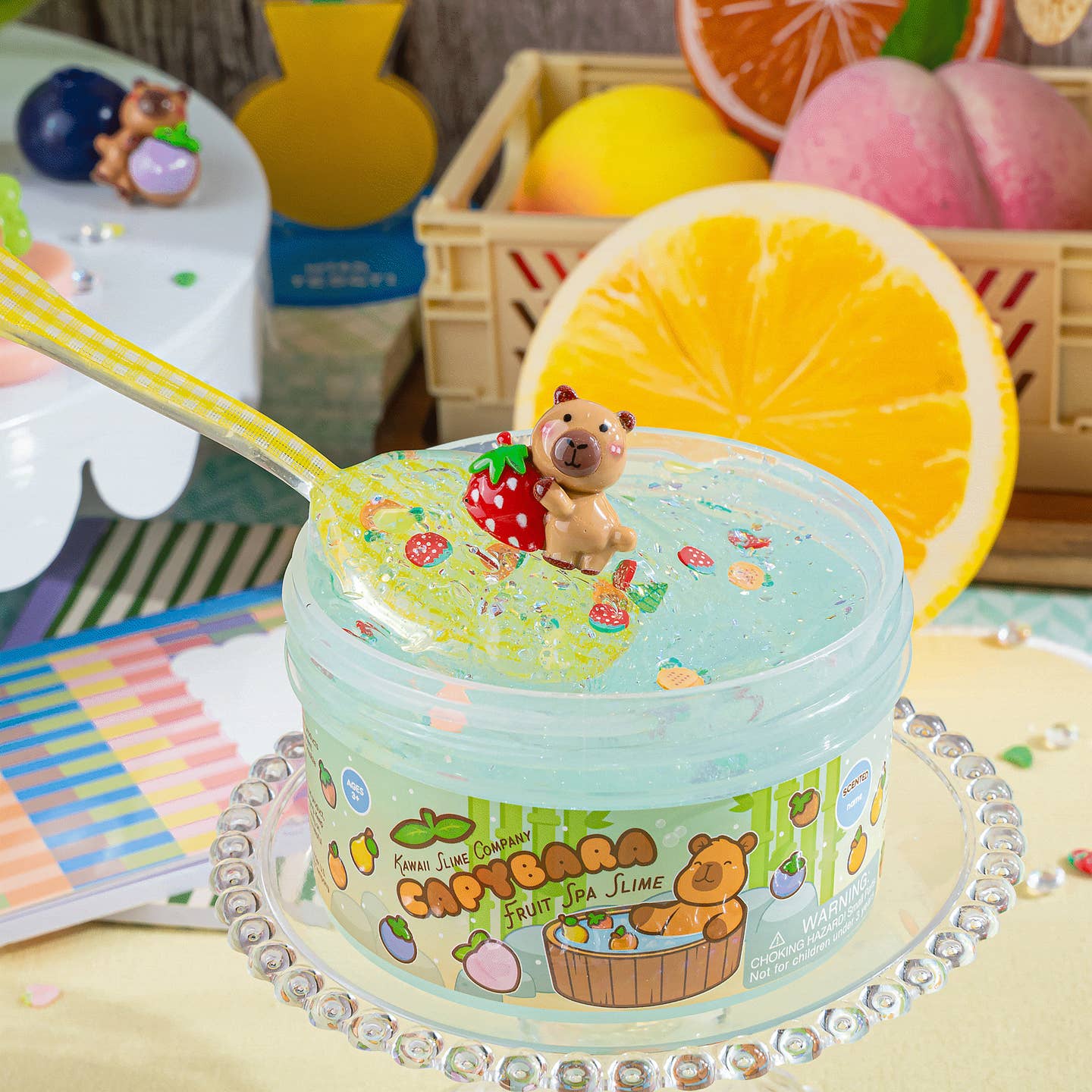 Kawaii Slime Company Toys Capybara Fruit Spa Signature Dome™ Slime 810154376865 CAFRSP_2599