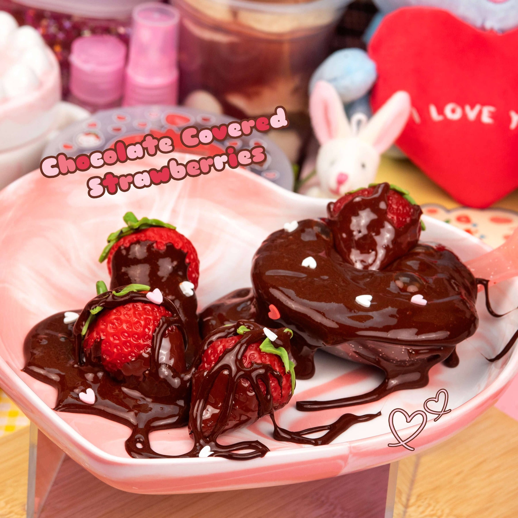 Kawaii Slime Company Toys Chocolate Covered Strawberries Glossy Slime 857488008642 CHOCOVSTR_9027