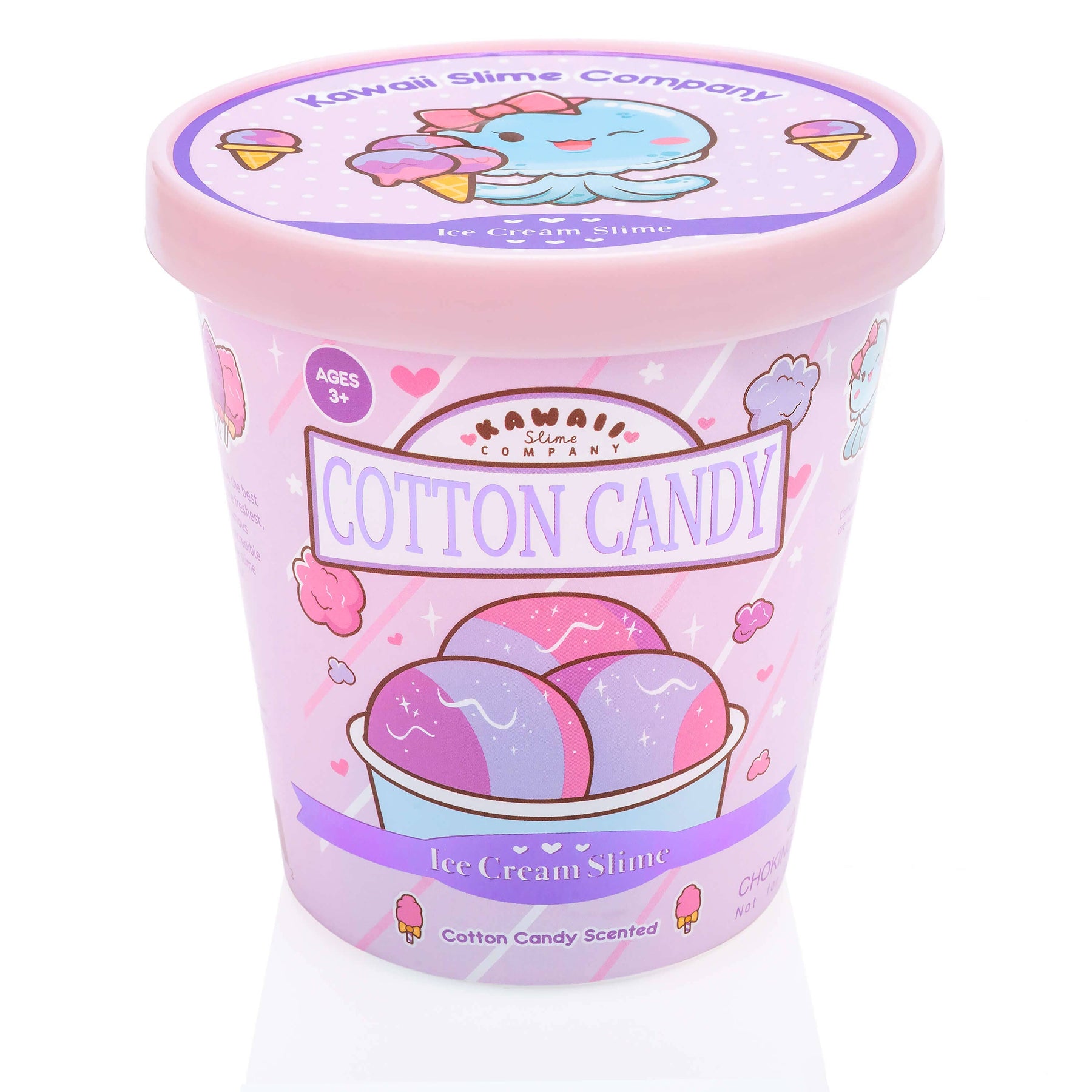 Kawaii Slime Company Toys Cotton Candy Scented Ice Cream Pint Slime (5pcs/case) 810154371112 COTCANSCE_1047
