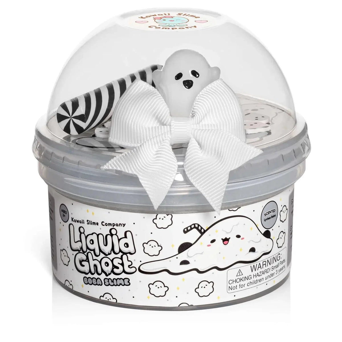 Kawaii Slime Company Toys > Fidget Toys Kawaii Slime: Clear Boba Slime - Liquid Ghost 3999201778861 LIQGHOBOB_9205