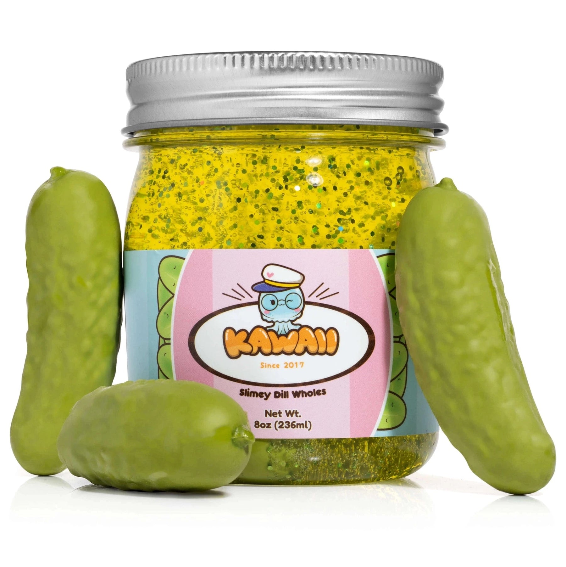 Kawaii Slime Company Toys > Fidget Toys Kawaii Slime: Clear Slime - Shimmery Pickle 857488008260 SHIPICCLE_5236