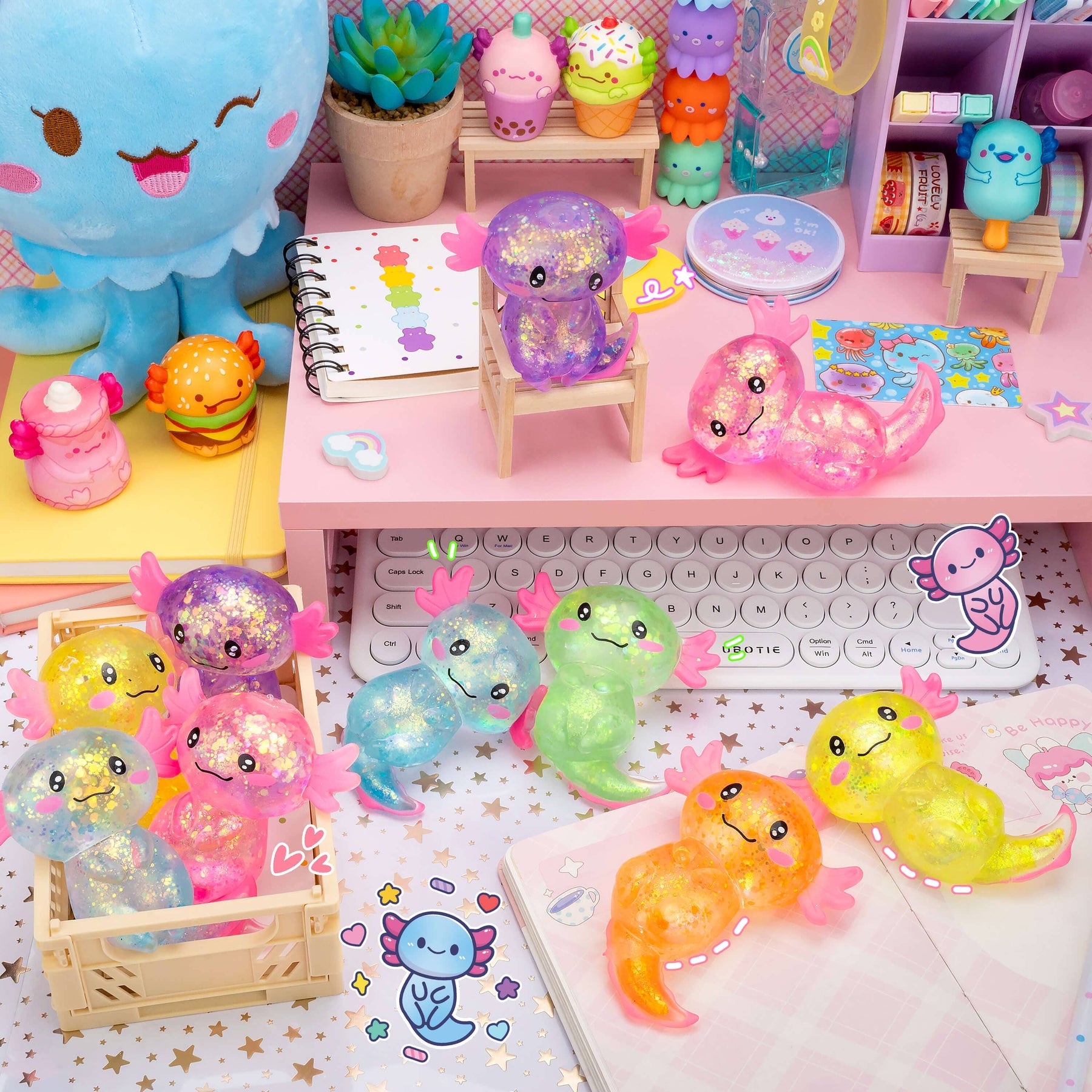 Kawaii Slime Company Toys Gummy Axolotl Pets Sensory Squishy Toy (12pcs/case) 810154370030 GUMAXOPET_9490