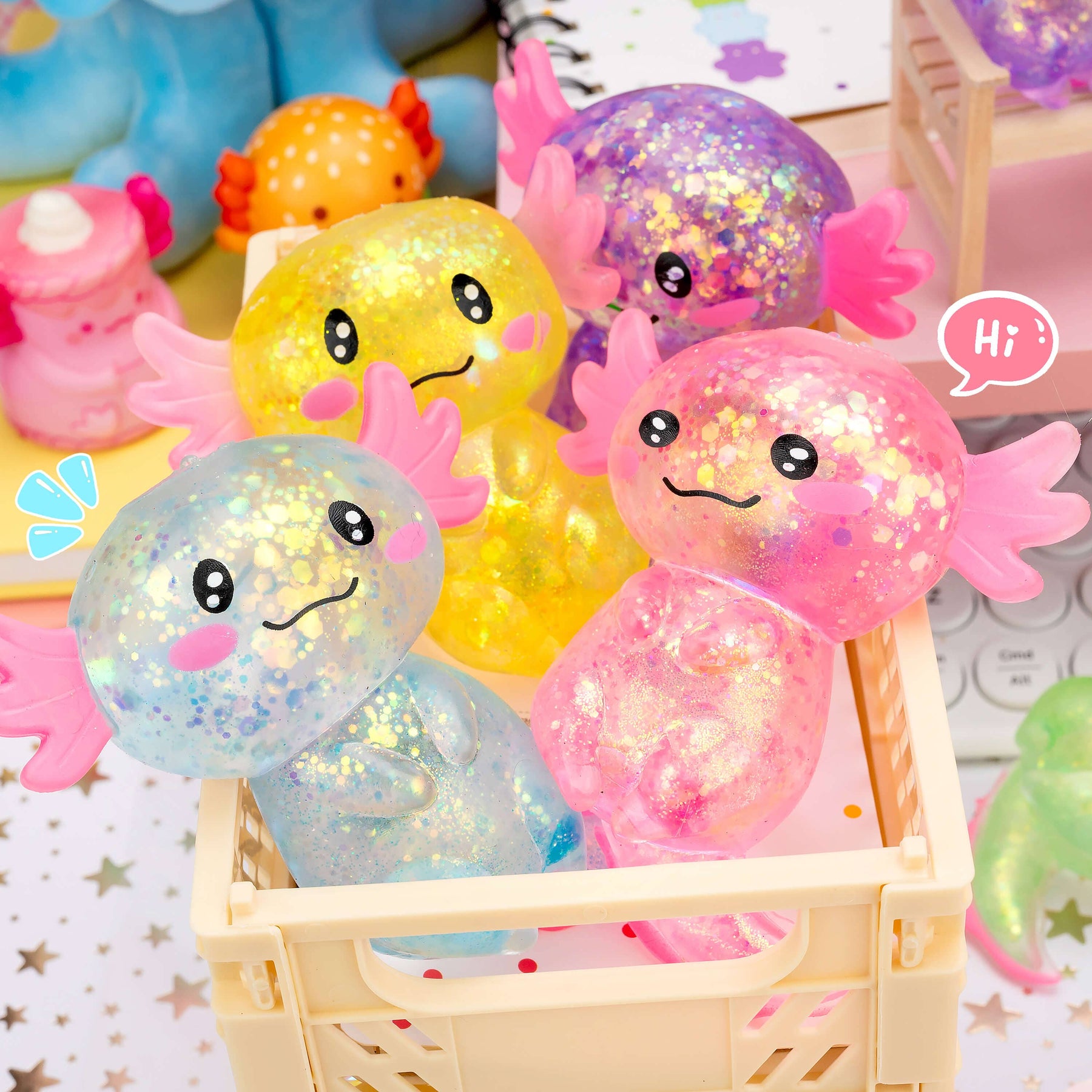 Kawaii Slime Company Toys Gummy Axolotl Pets Sensory Squishy Toy (12pcs/case) 810154370030 GUMAXOPET_9490