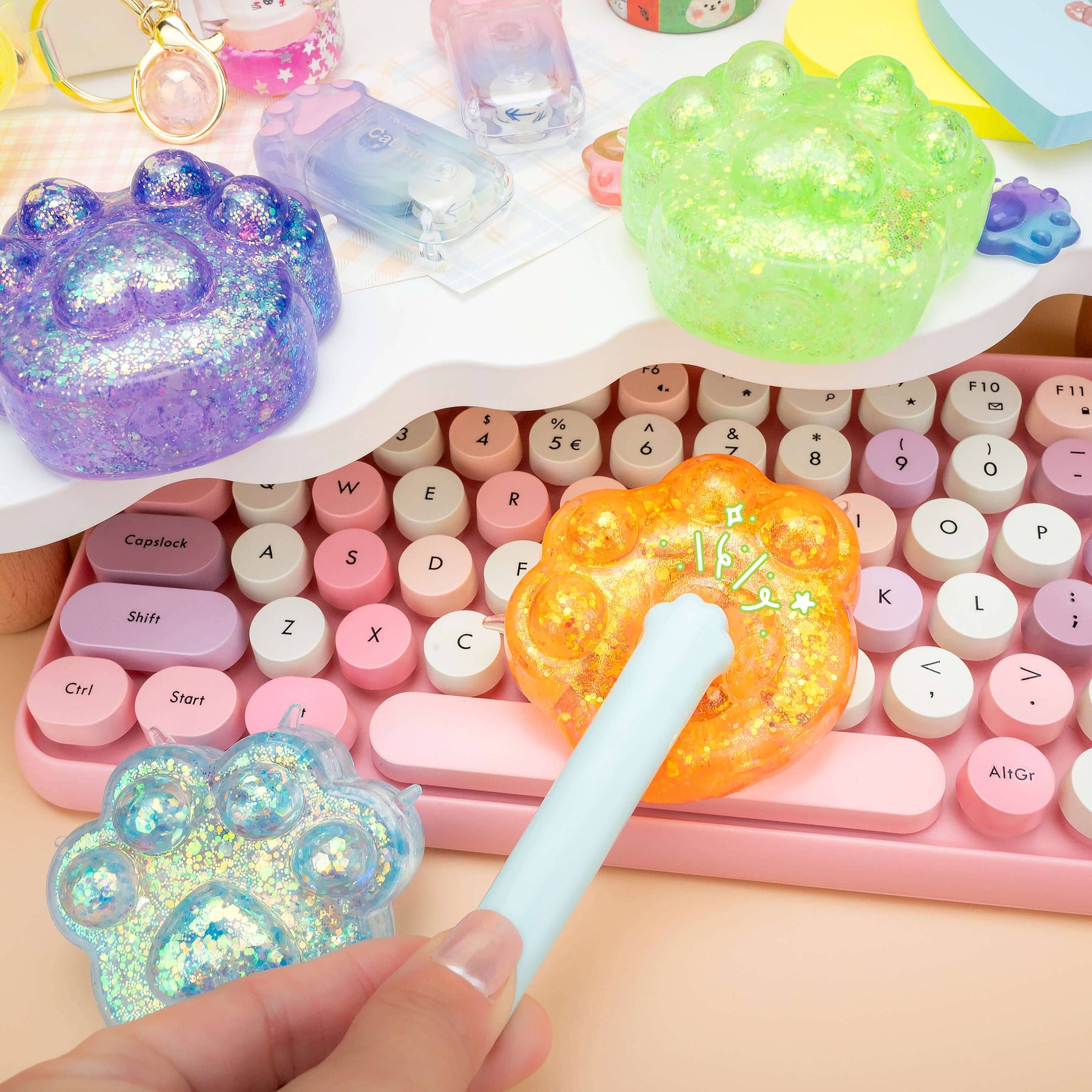 Kawaii Slime Company Toys Gummy Kitty Paws Squishy Sensory Toy (12pcs/case) 810154370047 GUMKITPAW_9489