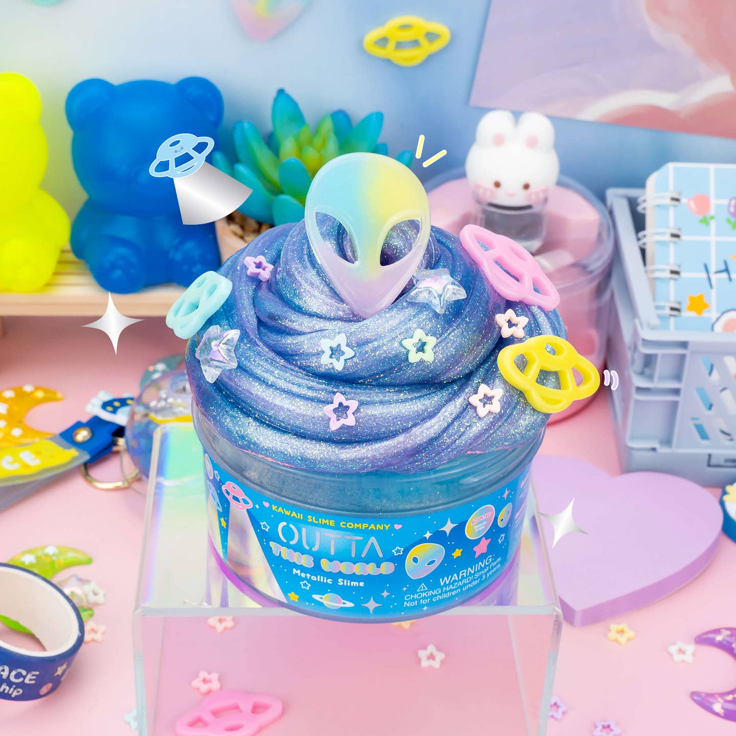Kawaii Slime Company Toys Outta This World Metallic Signature Dome™ Slime 810154373543 OUTTHIWOR_1379