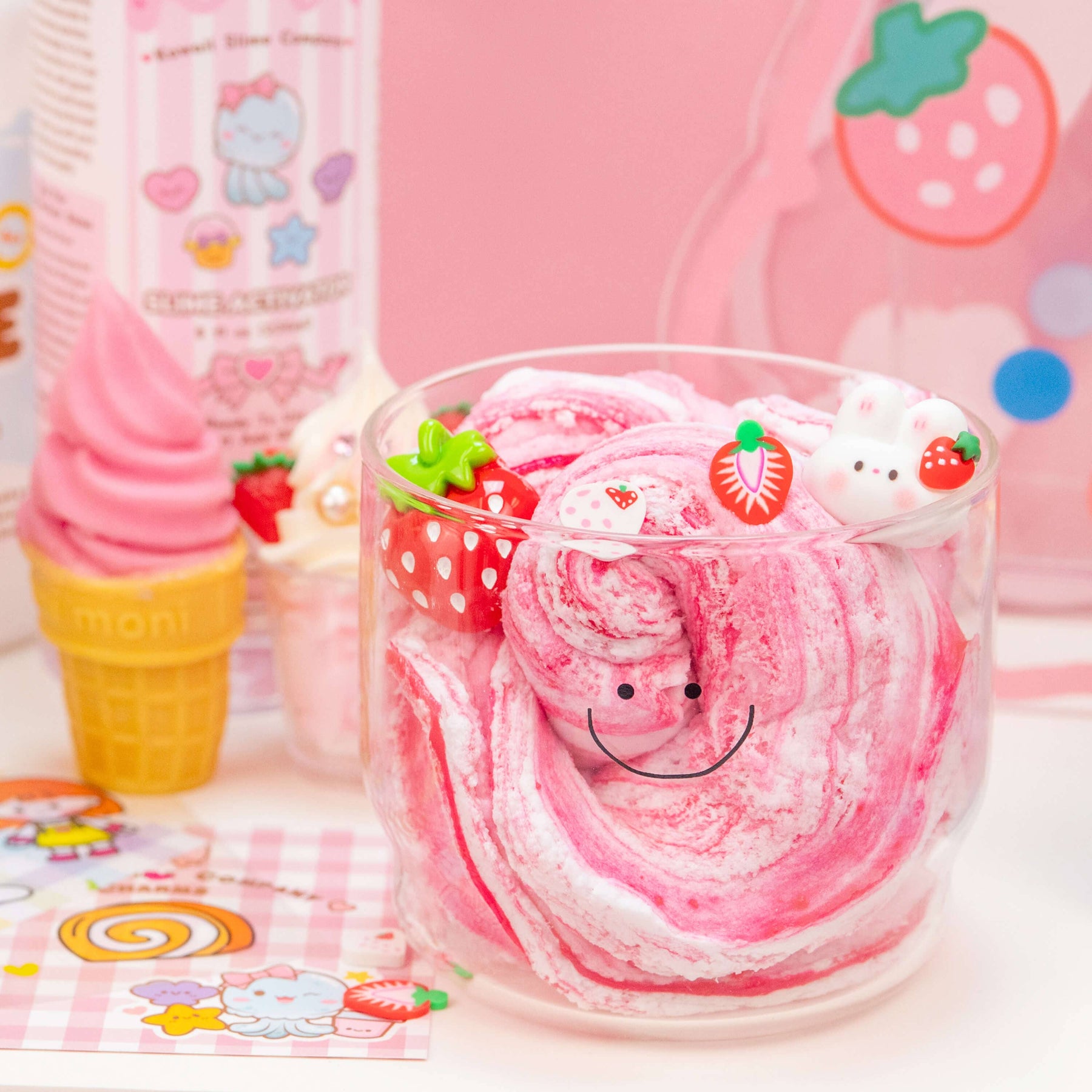 Kawaii Slime Company Toys Straw-Bunny Sponge Cake Cloud Creme Signature Dome™ Slime (4pcs/case) 810154370269 STRSPOCAK_9039