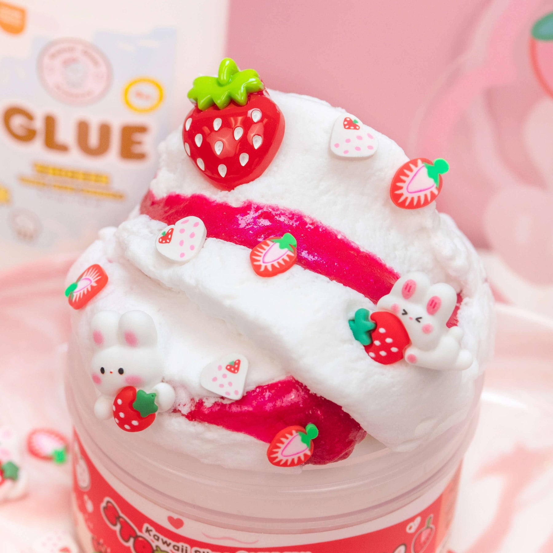 Kawaii Slime Company Toys Straw-Bunny Sponge Cake Cloud Creme Signature Dome™ Slime (4pcs/case) 810154370269 STRSPOCAK_9039