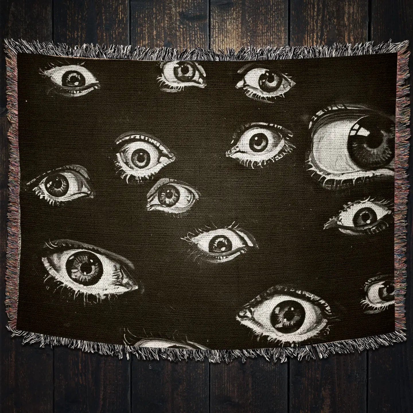Killer Goods Home > Other Home Evil Eye Horror Decor Occult Eyes Woven Throw Blanket 37" X 52" KGB0164-S