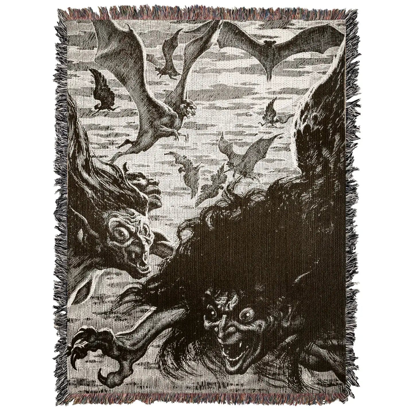 Killer Goods Home > Other Home Flying Witch Coven Vintage Fantasy Woven Throw Blanket 37" X 52" KGB0020-S