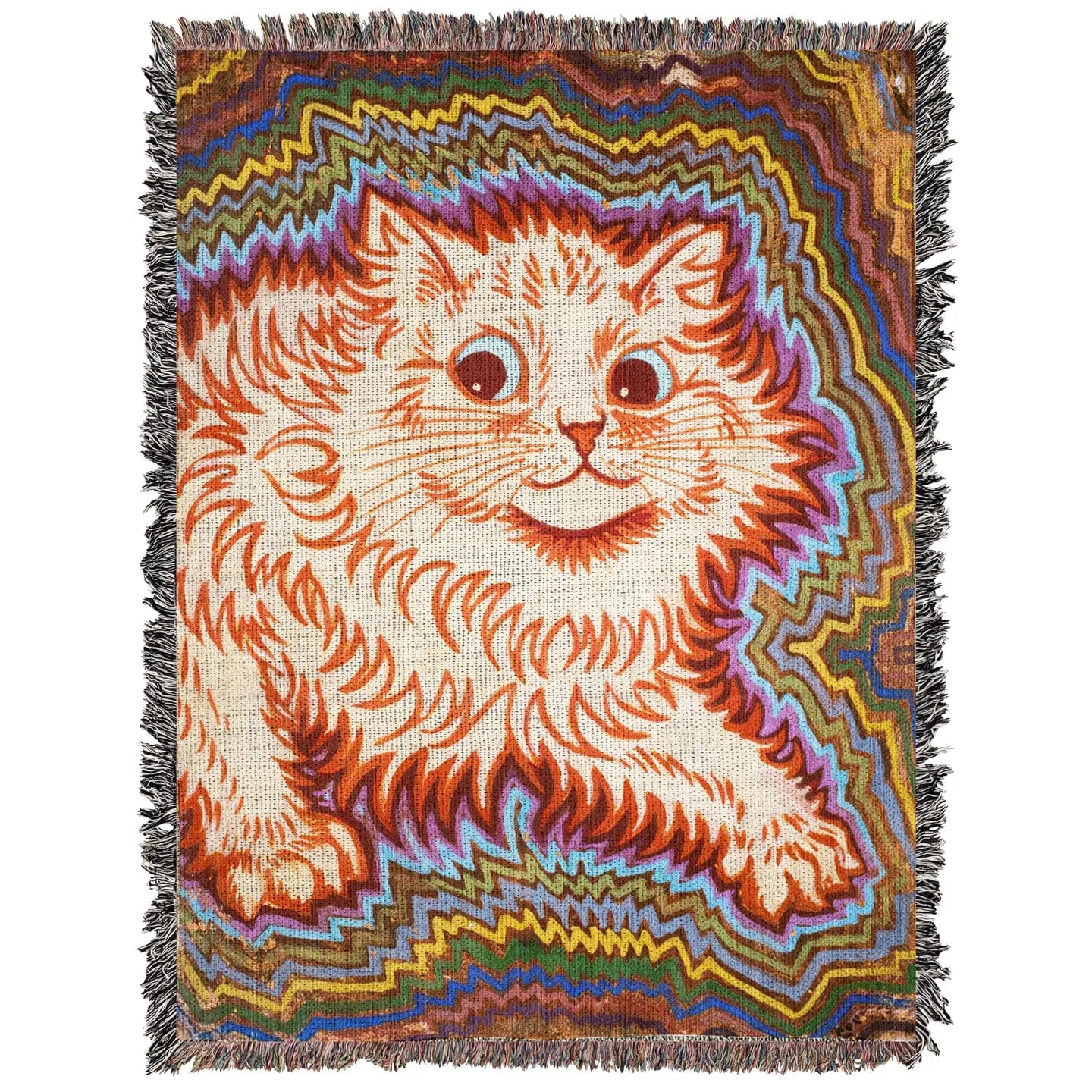 Killer Goods Home > Other Home Louis Wain Psychedelic Cat Woven Throw Blanket 37" X 52" KGB0162-S