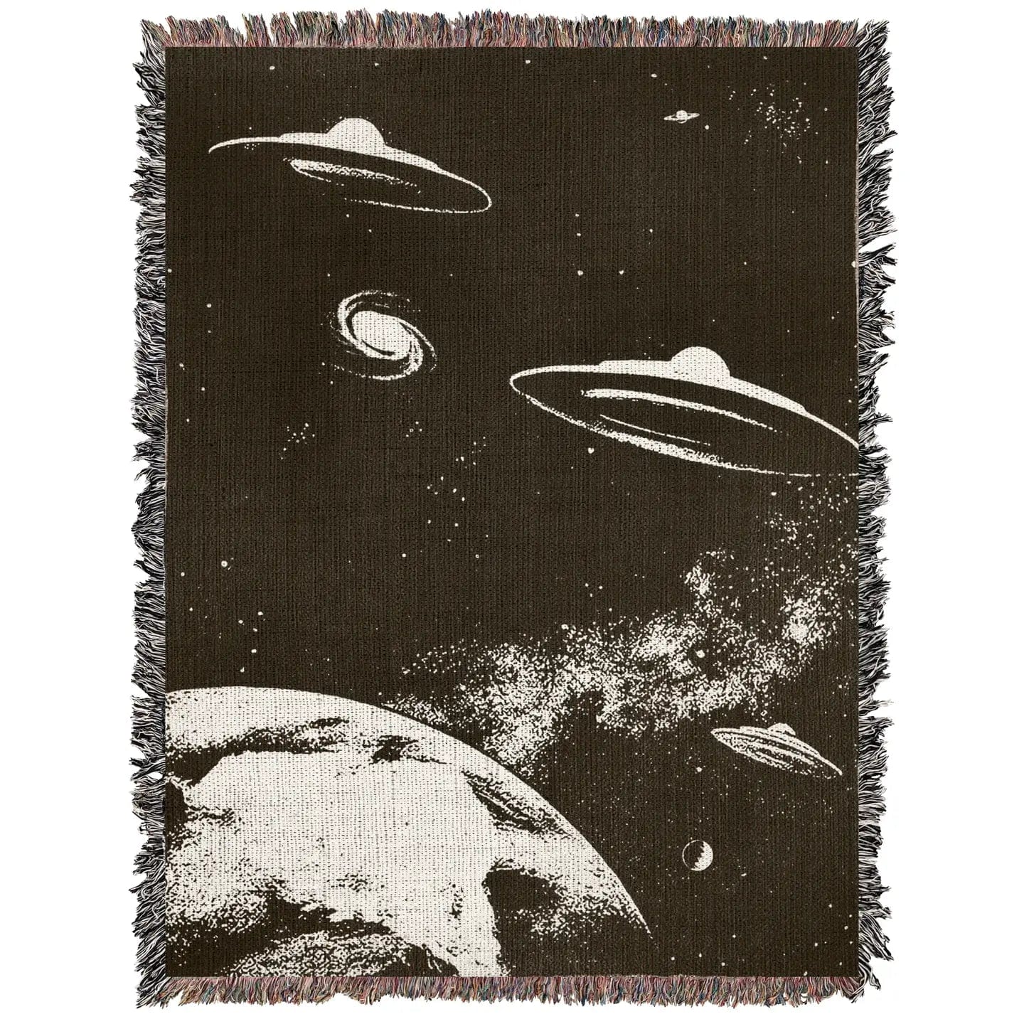 Killer Goods Home > Other Home Ufos and Uaps in Space Over Planet Earth Woven Throw Blanket 37" X 52" KGB0003-S