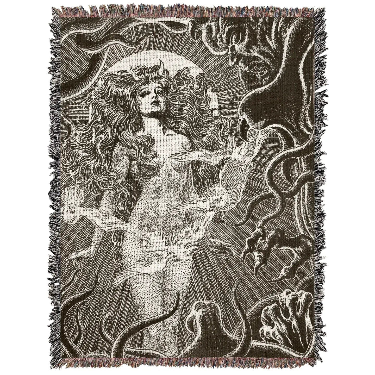 Killer Goods Home > Other Home Witchy Sorceress Casts A Spell Woven Throw Blanket 37" X 52" KGB0011-S