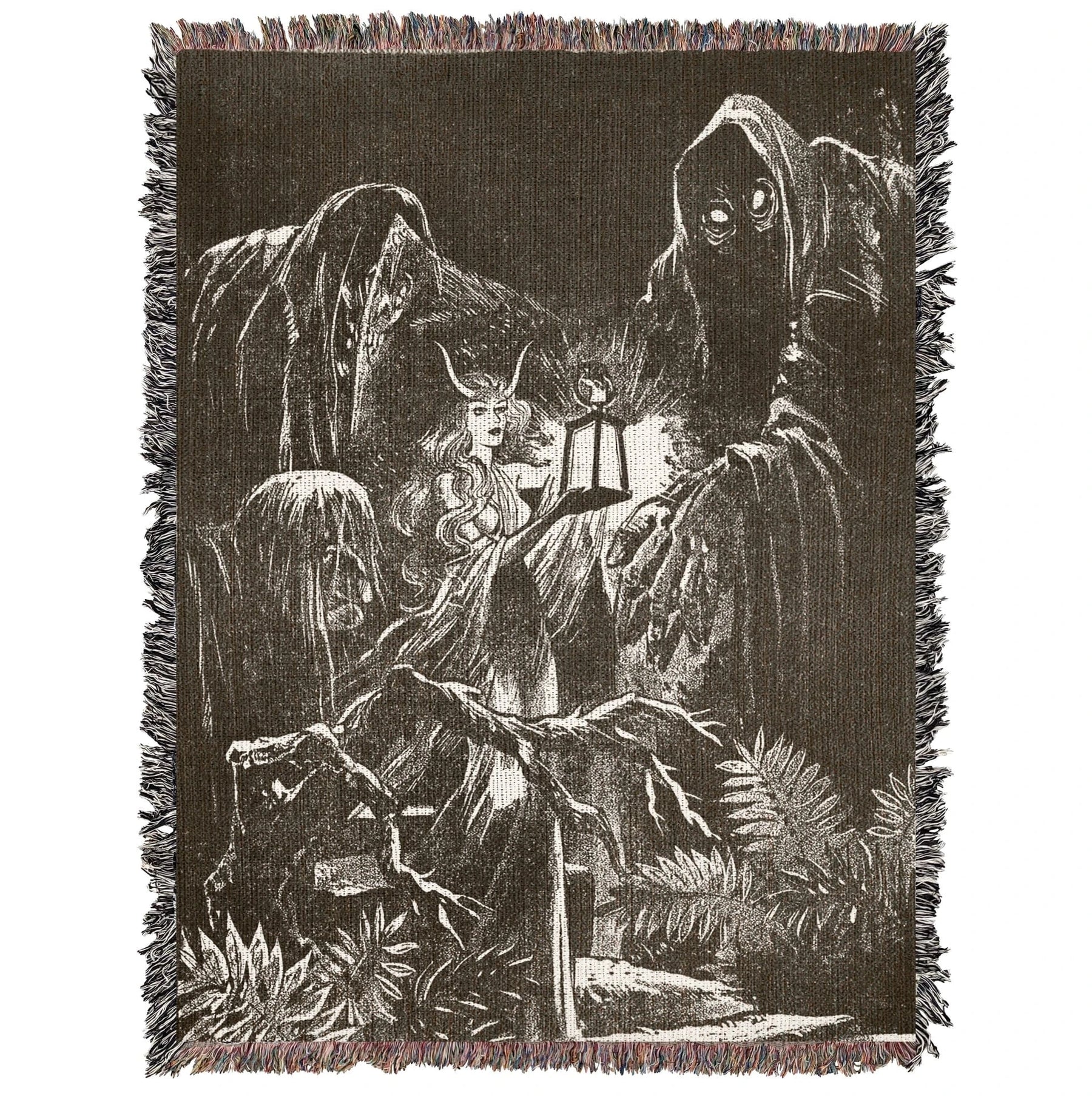 Killer Goods Home > Other Home Woven Throw Blanket: Vintage Sorceress Lights the Way