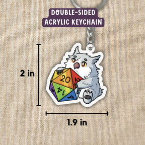 Kingdom of Threads Miscellaneous > Keychains Owlbear with Rainbow D20 Keychain 784987407358 KEY-0032