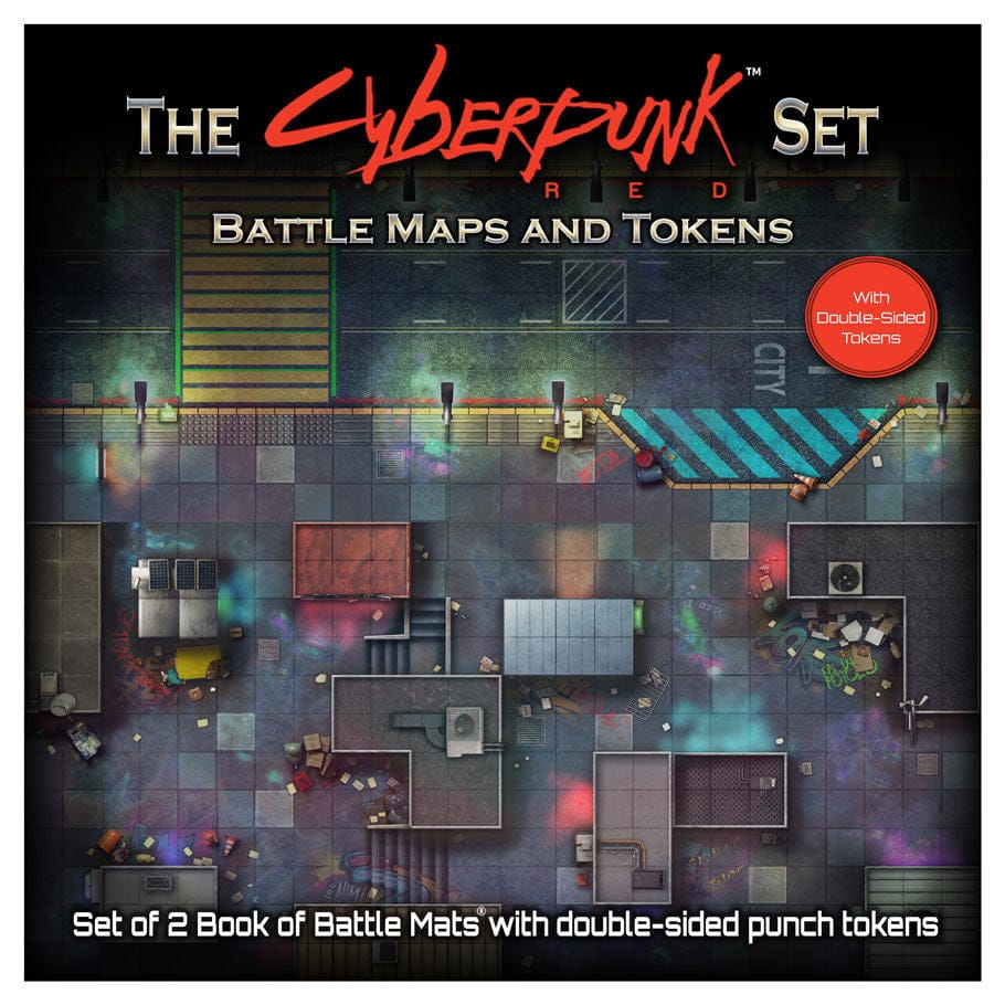 Loke Battle Mats Tabletop Games > Role-Playing Games > Accessories Cyberpunk: Book of Battle Maps & Tokens for Cyberpunk RED 5060703680744 LBM062