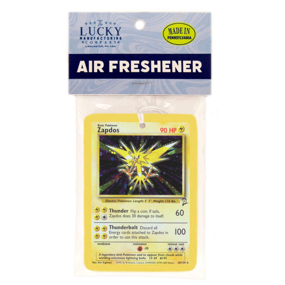 Lucky Mfg. Co. Air Freshener Zapdos Pokemon Card Air Freshener 35532601072508 TEC55LUC