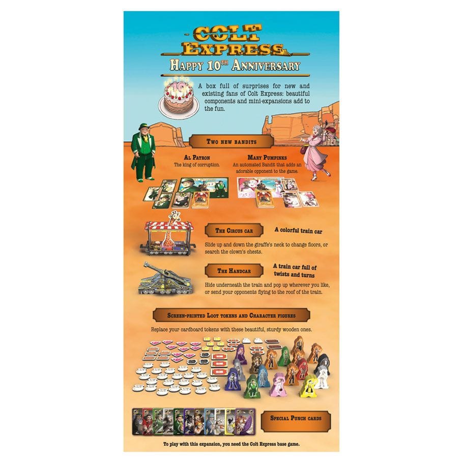 Ludonaute Board Games > Expansion Colt Express: Happy 10th Anniversary 3760269593015 LUDCOEX13EN