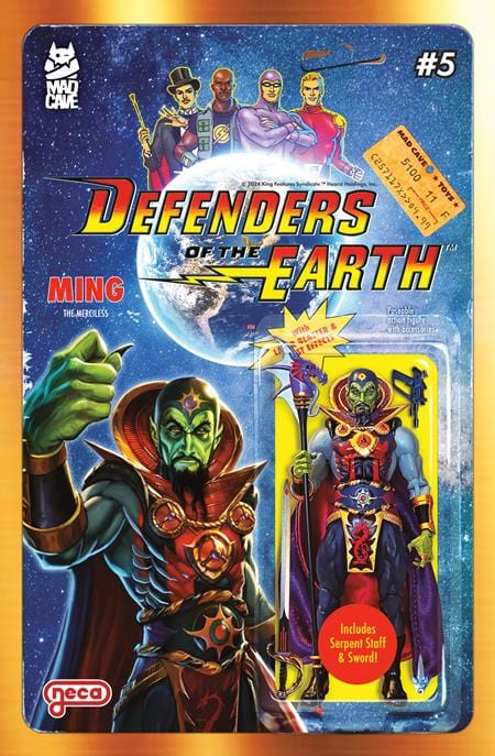 Mad Cave Studios Comic Books DEFENDERS OF THE EARTH #5 (OF 8) CVR B DJORDJE DJOKOVIC ACTION FIGURE VAR 60194704596505021 0125MA529