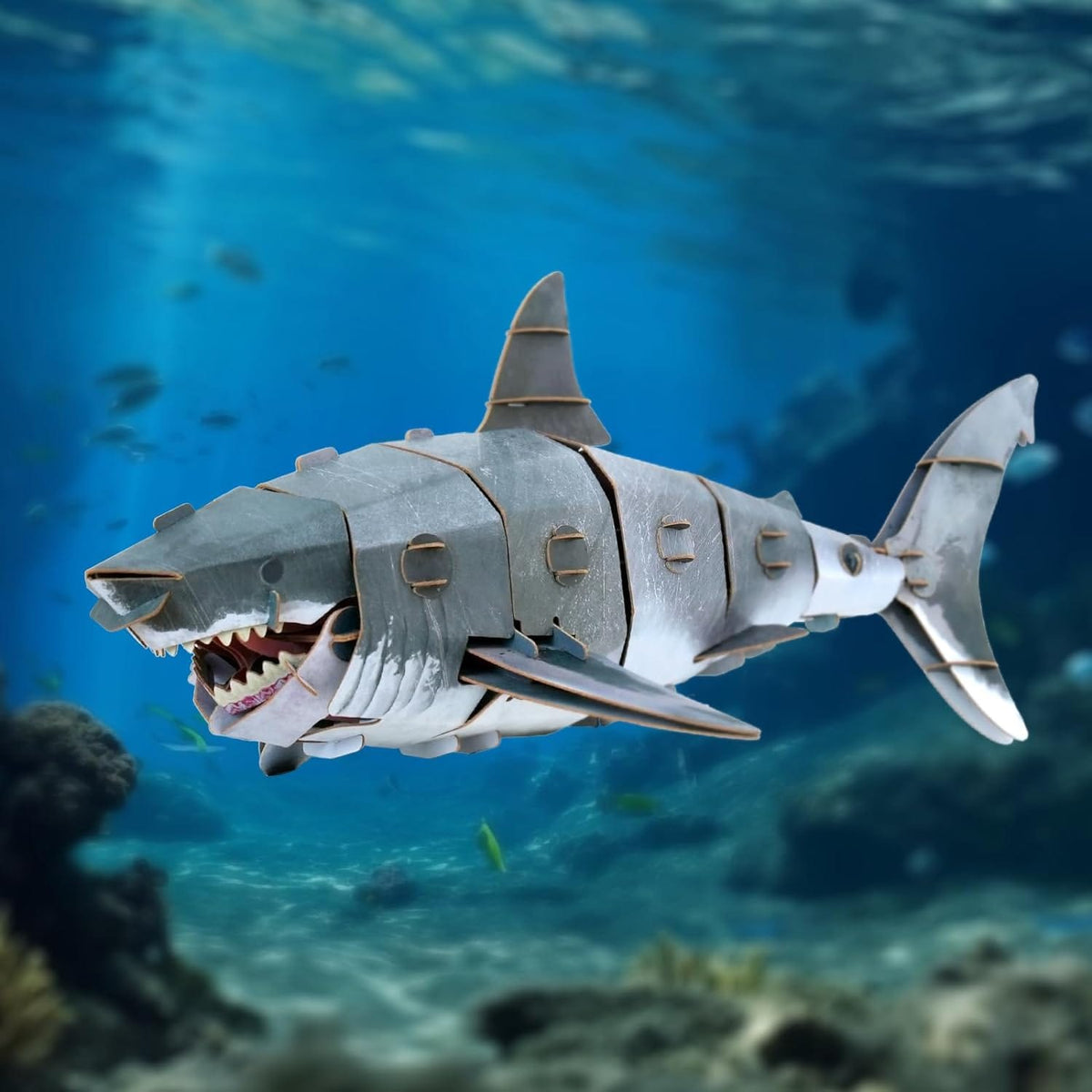 MAKEBUG Puzzles > 3D Puzzles Makebug - DIY Kraft Card Critters - Great White Shark 3D Kraft Paper Puzzle 6974201380244 MKBB0010