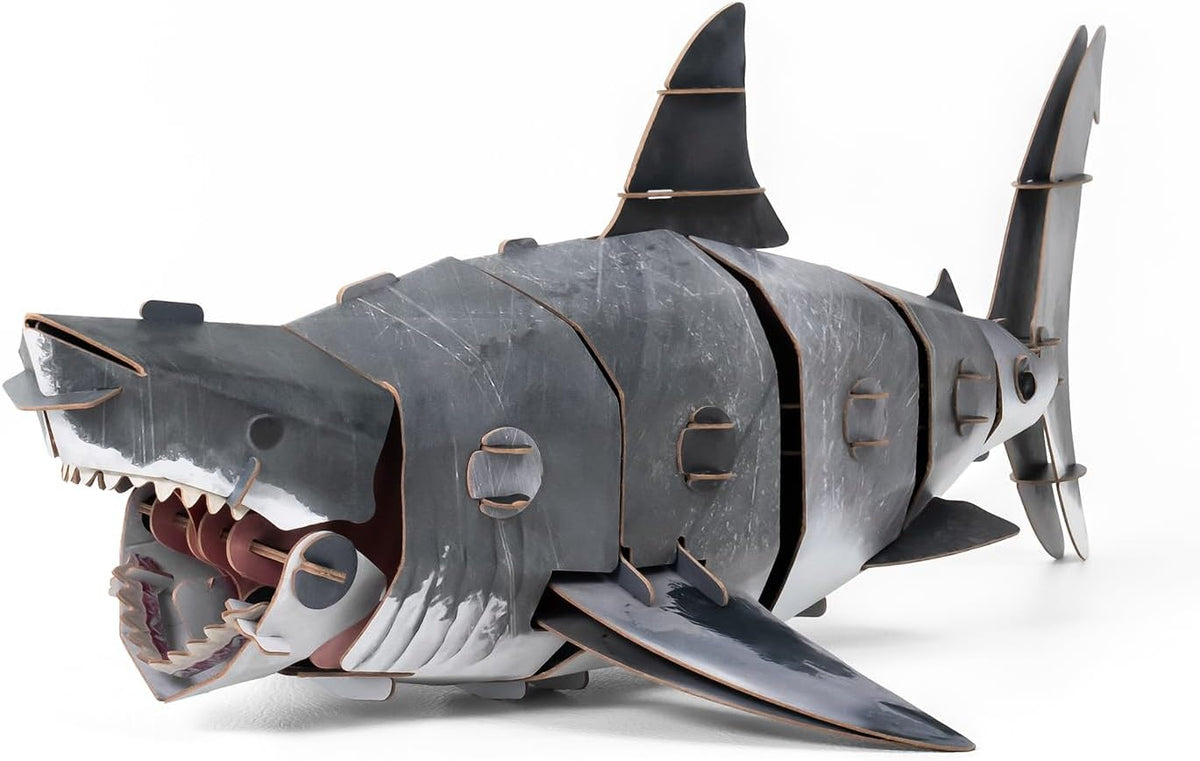 MAKEBUG Puzzles > 3D Puzzles Makebug - DIY Kraft Card Critters - Great White Shark 3D Kraft Paper Puzzle 6974201380244 MKBB0010