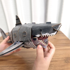 MAKEBUG Puzzles > 3D Puzzles Makebug - DIY Kraft Card Critters - Great White Shark 3D Kraft Paper Puzzle 6974201380244 MKBB0010