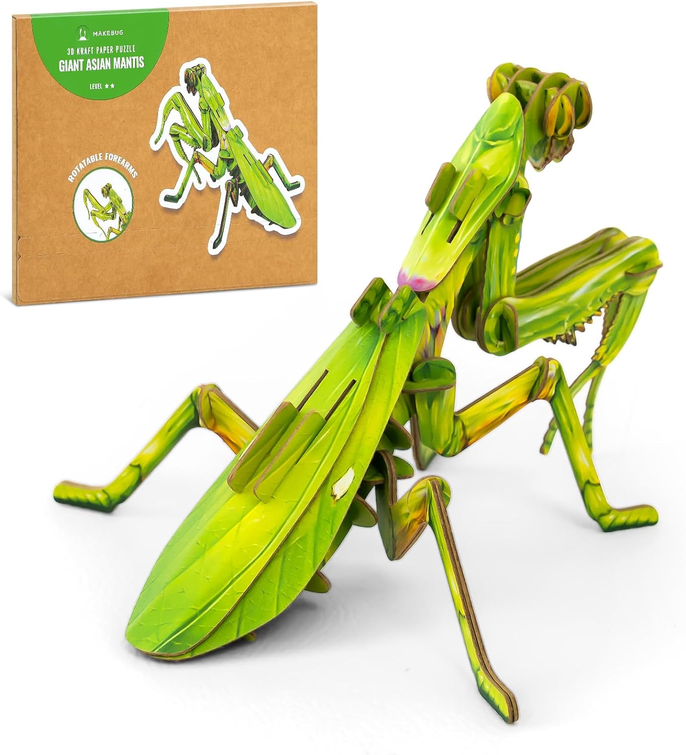 MAKEBUG Puzzles > 3D Puzzles Makebug - Kraft Paper Puzzle - Giant Praying Mantis 3D Kraft Paper Puzzle 6974201380329 MKBC0013