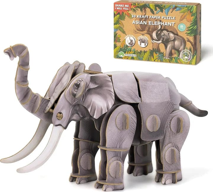 Makebug Puzzles > 3D Puzzles Makebug - Voices of Nature - Asian Elephant 6974201380480 MKBD0018