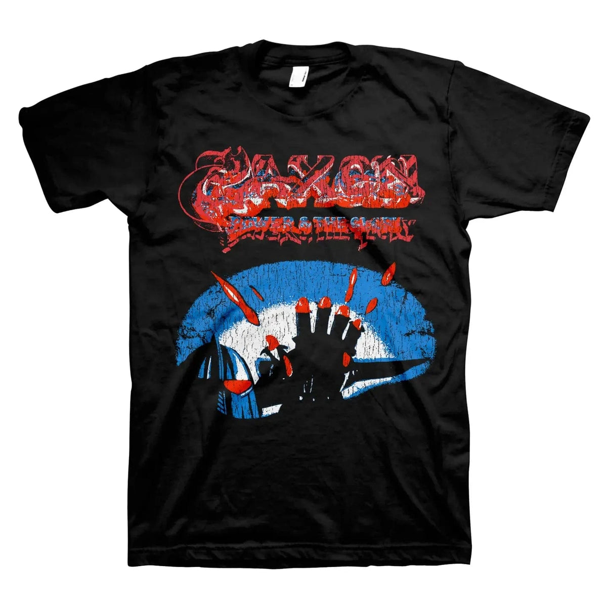 Manic Merch Apparel > T-shirts T-SHIRT: Saxon- Power & Glory Vintage