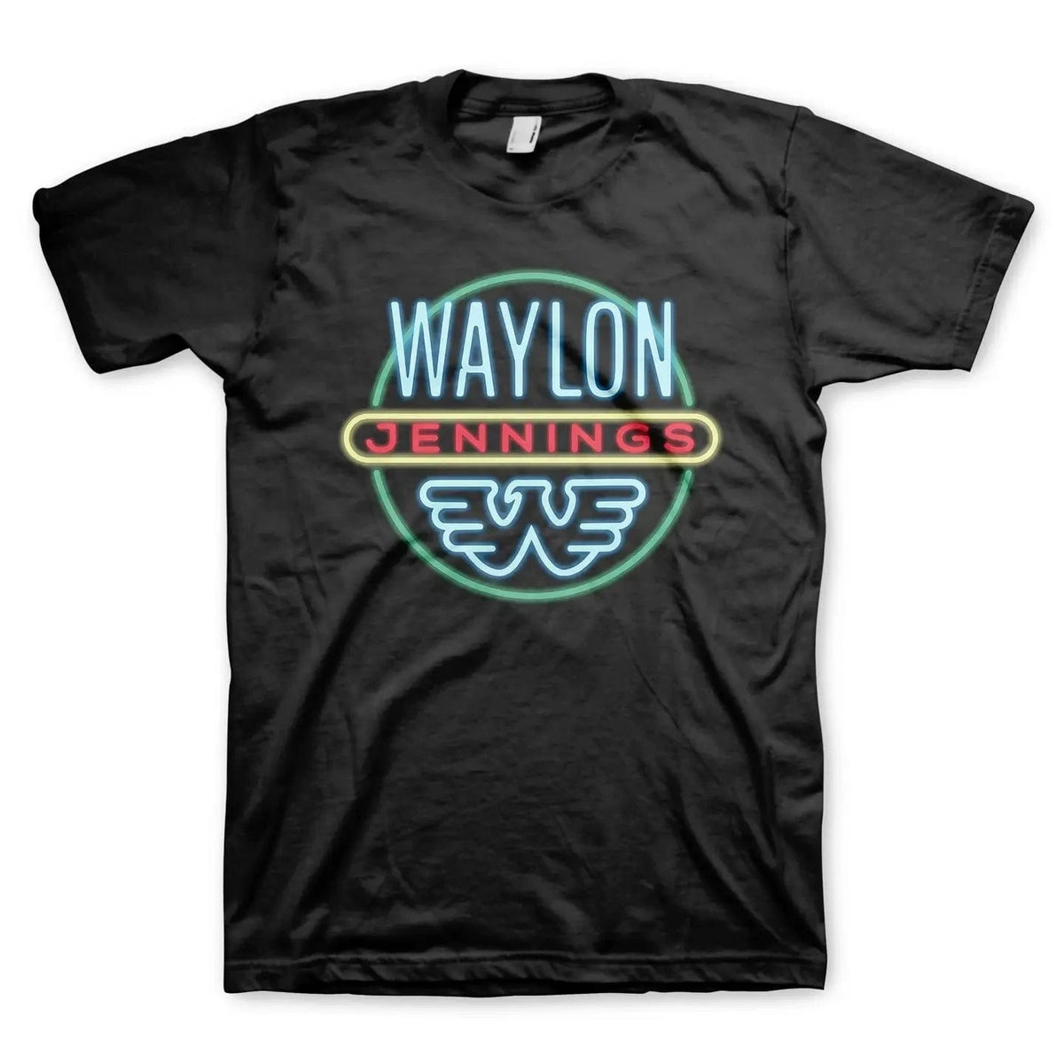 Manic Merch Apparel > T-shirts T-SHIRT: Waylon Jennings - Neon