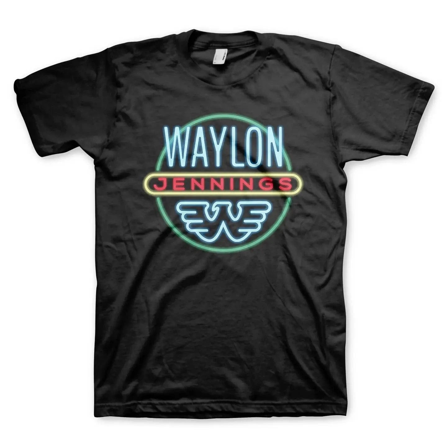 Manic Merch Apparel > T-shirts T-SHIRT: Waylon Jennings - Neon