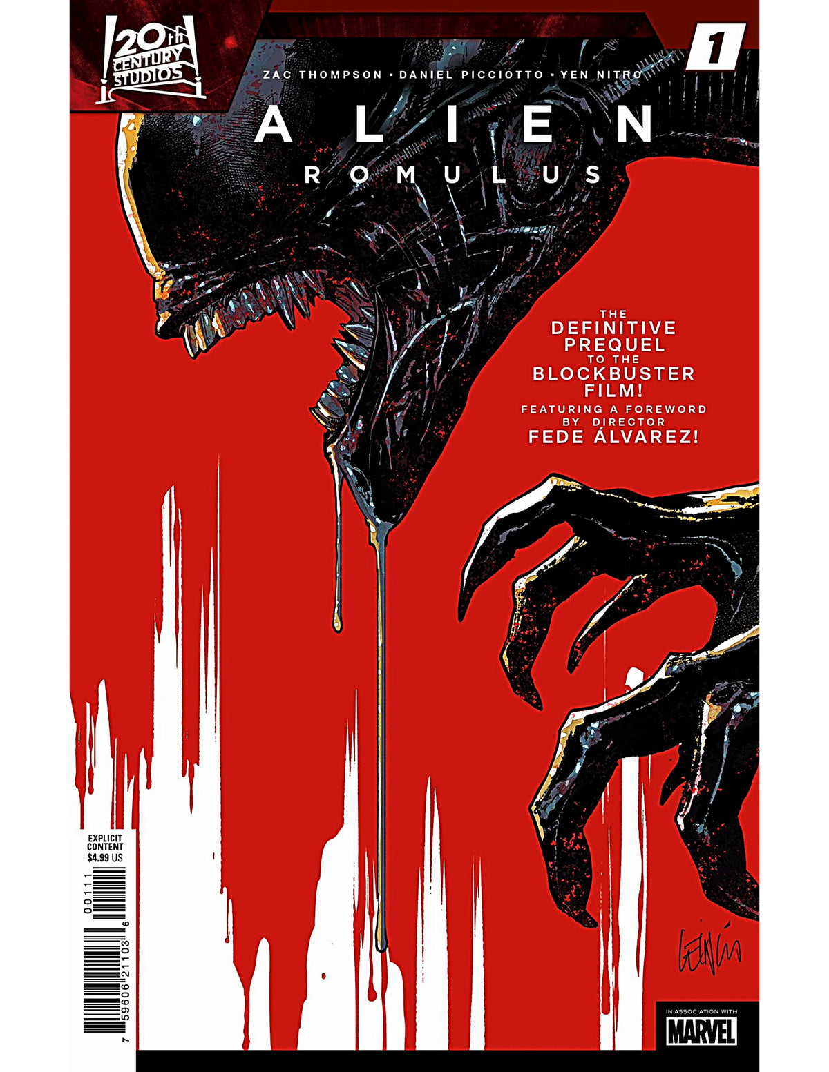 Marvel Comic Books ALIEN: ROMULUS #1 75960621103600111 PRH-75960621103600111