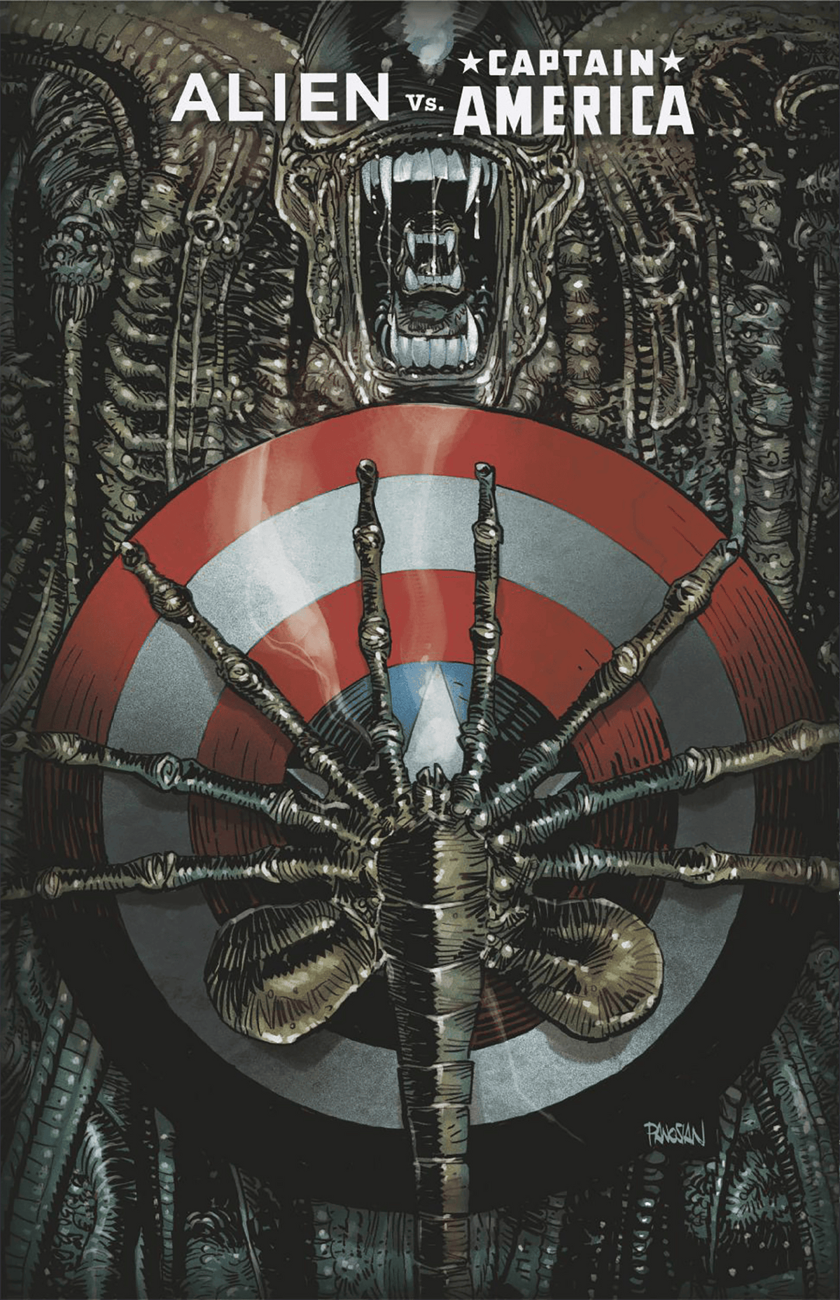 Marvel Comic Books ALIEN VS. CAPTAIN AMERICA #1 DAN PANOSIAN FOIL VARIANT 75960621352800121 PRH-75960621352800121