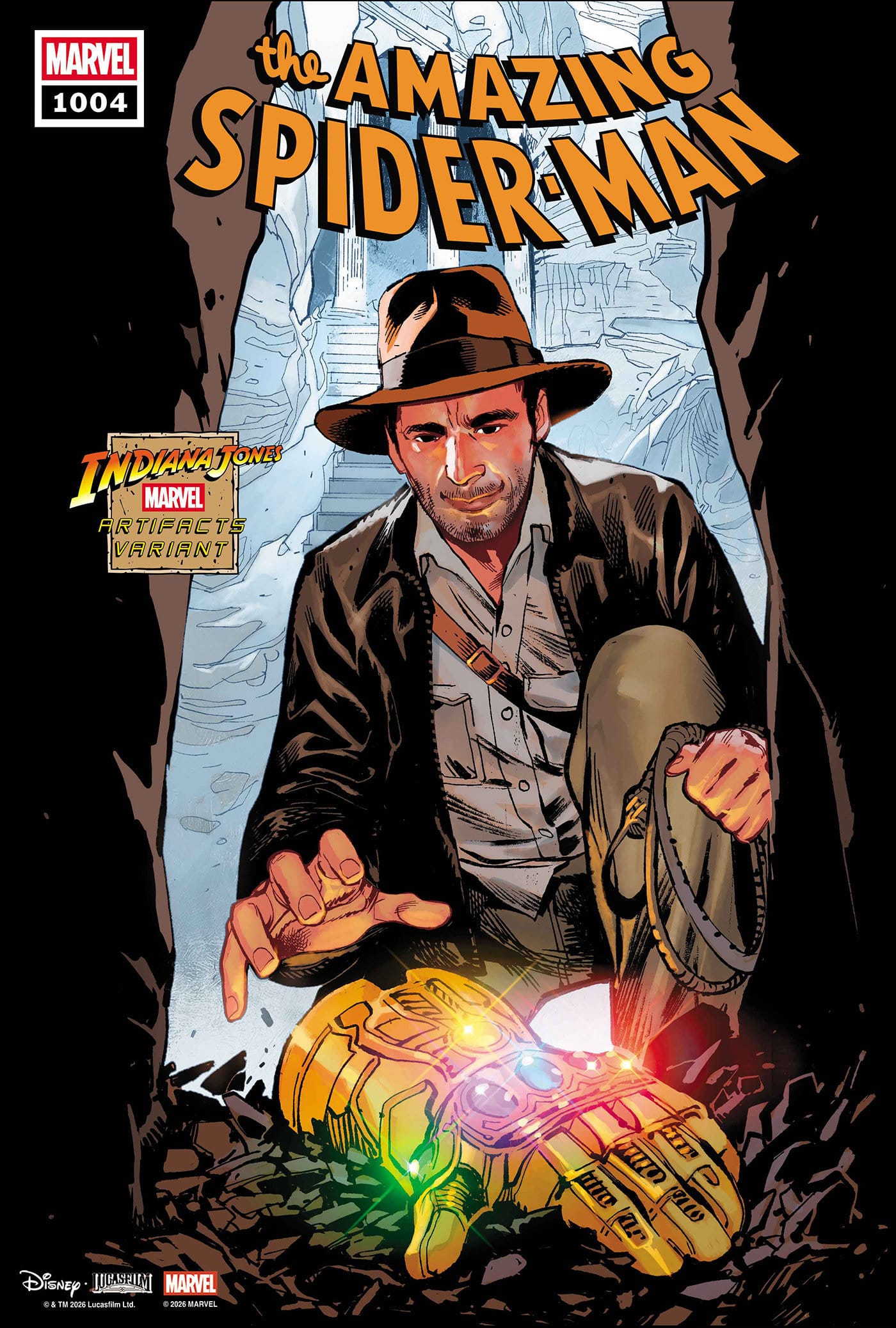 AMAZING SPIDER-MAN #1004 SARA PICHELLI INDIANA JONES MARVEL ARTIFACT VARIANT (Release Date: 11/25/2026)