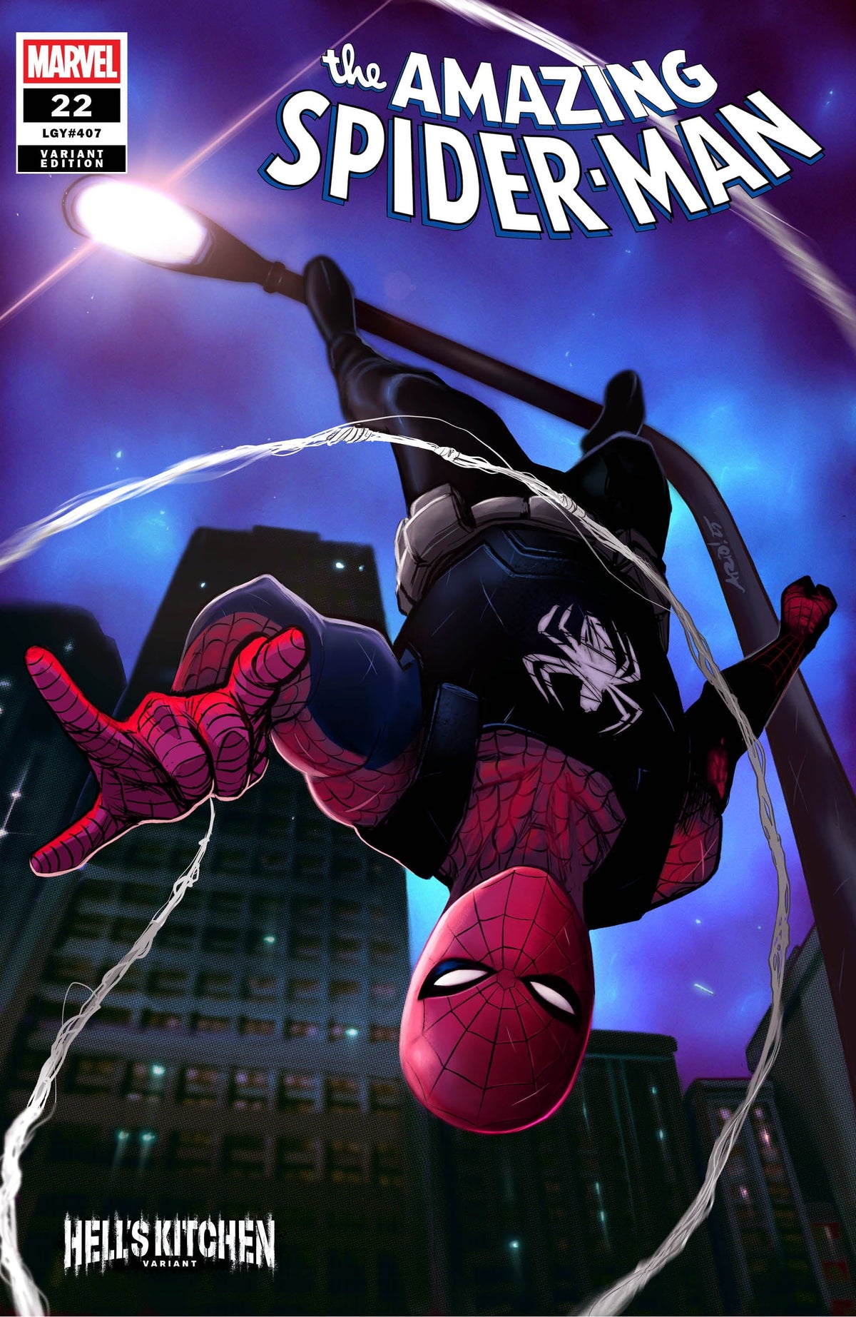 Marvel Comic Books AMAZING SPIDER-MAN #22 ARIO ANINDITO HELL'S KITCHEN VARIANT 75960621001502251 PRH-75960621001502251