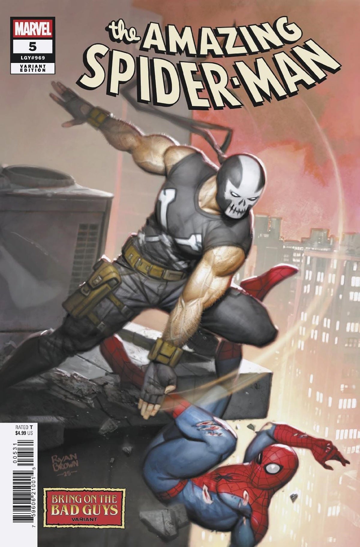 Marvel Comic Books AMAZING SPIDER-MAN #5 RYAN BROWN BRING ON THE BAD GUYS VARIANT 75960621001500531 PRH-75960621001500531